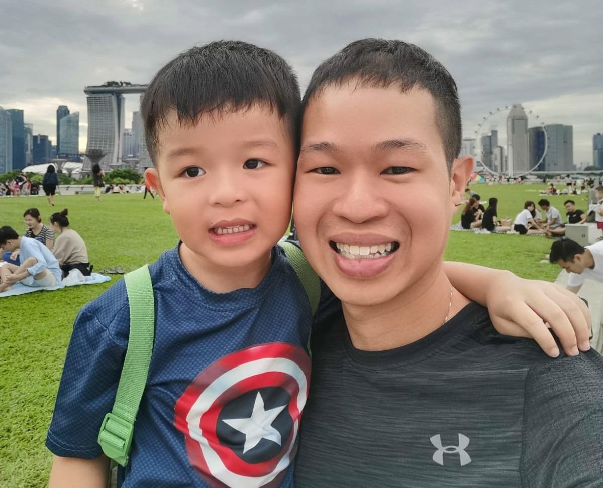 Principal Engineer Jerome Choong (right) and son Jovan