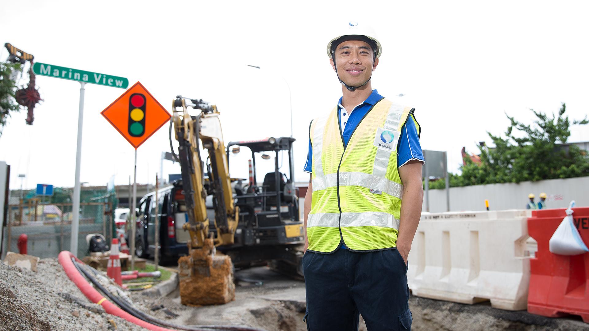 Principal Engineer James Ou and his team conduct checks on worksites to ensure electricity cables and gas pipes are not compromised.