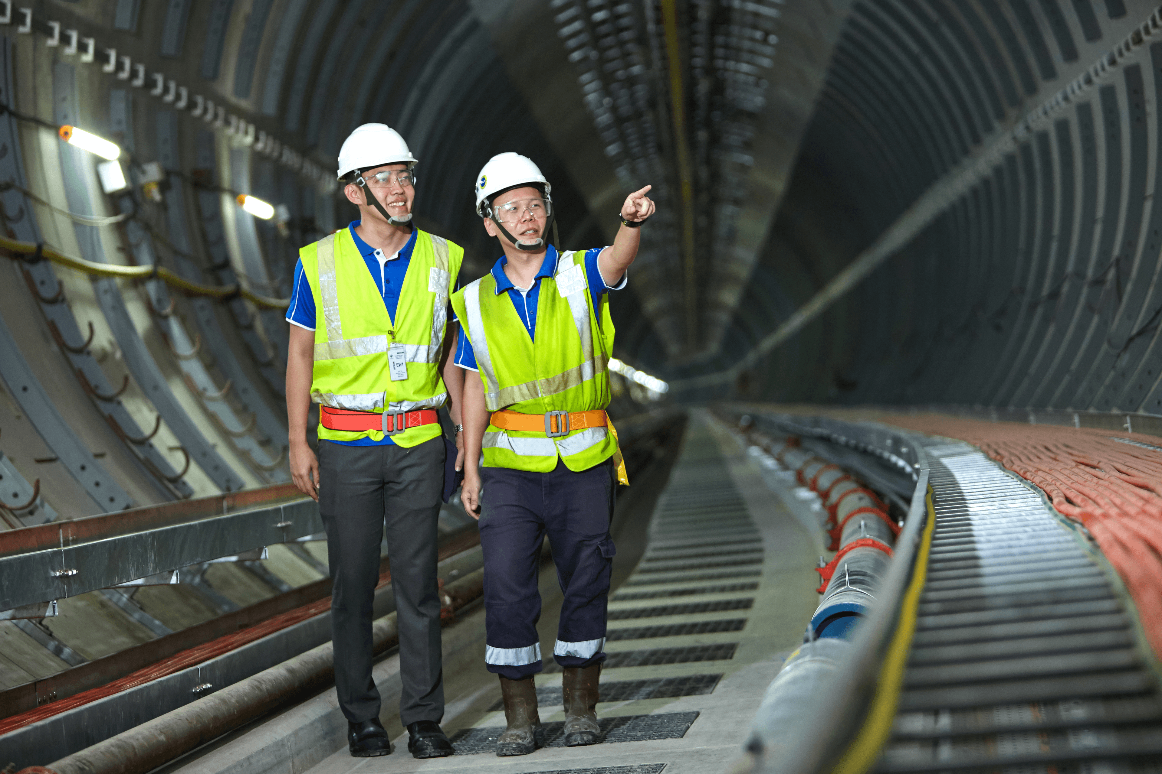 Our engineers working on the cross-island Transmission Cable Tunnel project, which offers a cost-effective long-term solution for reliable electricity supply in Singapore.
