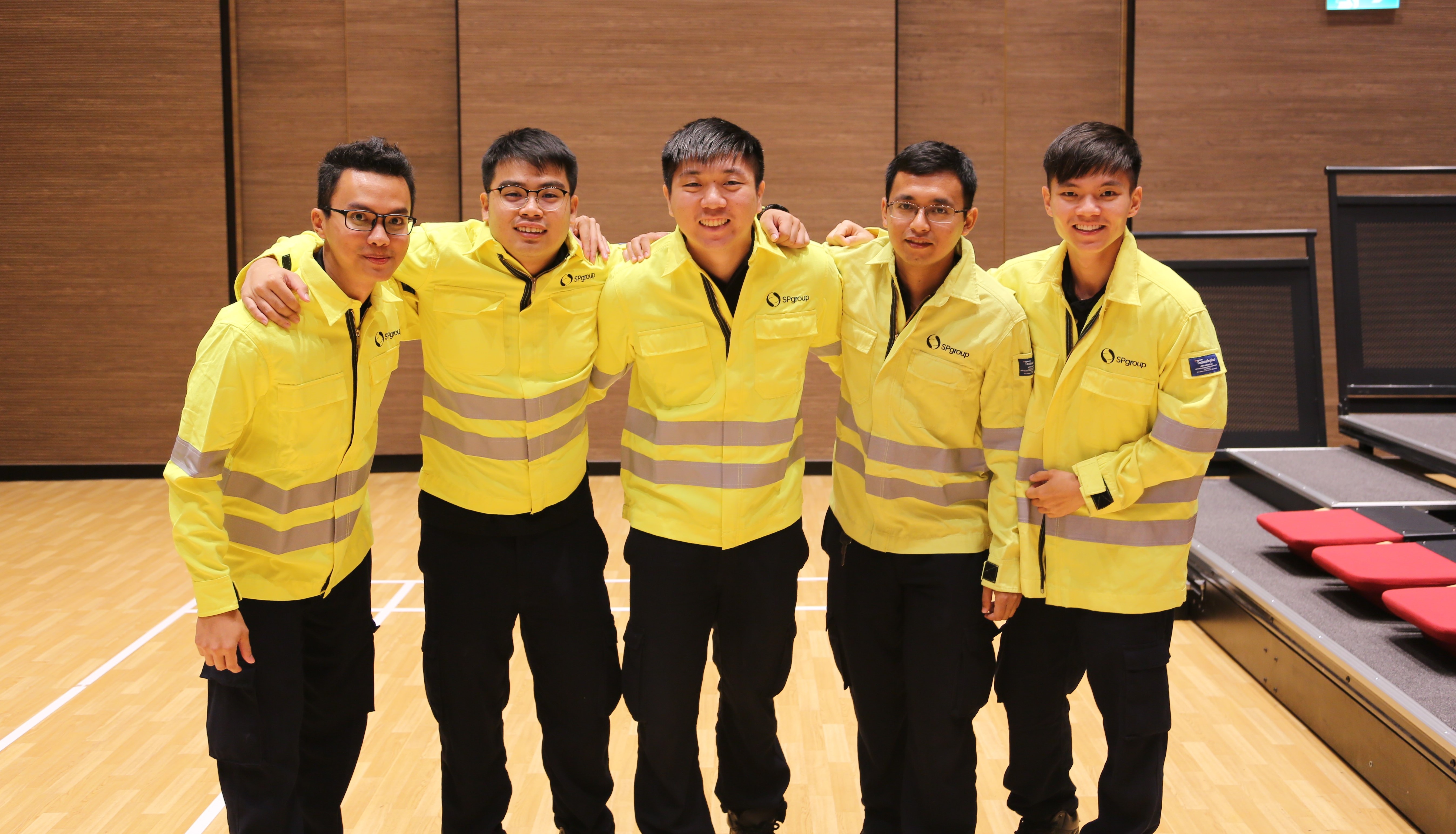 The winning team: Van (centre) with his colleagues were the winning team in SP’s intrapreneurship competition held earlier this year.